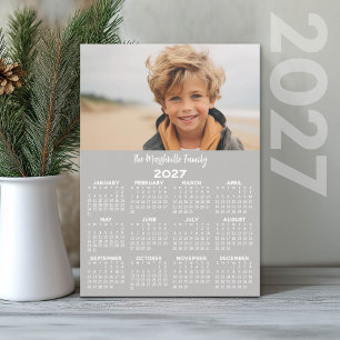 2027 Kalender mit Foto - Jahresübersicht Minimal Feiertagskarte