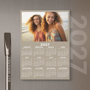 2027 Kalender mit Foto Minimal Modern Magnet