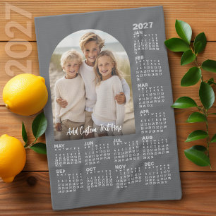 2027 Kalender mit Foto - Moderne Architektur Geschirrtuch