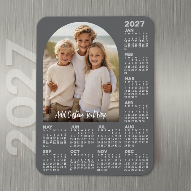2027 Kalender mit Foto - Moderne Architektur Magnet (Magnet 2027 Calendar)