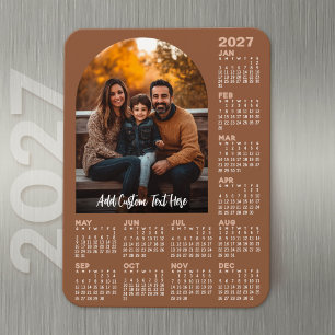 2027 Kalender mit Foto - Volles Jahr Terra Cotta Magnet