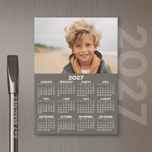 2027 Kalender mit Foto - Volljahres-Magnetkarte Magnetkarte
