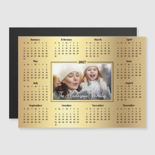 2027 Kalender mit individuellem Foto Goldfolie Fam Magnetkarte