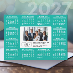 2027 Kalender mit Logo Kontaktinformationen Feiertagskarte