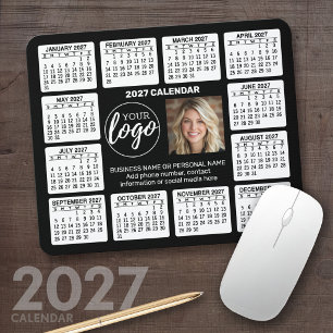2027 Kalender mit Logo Kontaktinformationen Mousepad