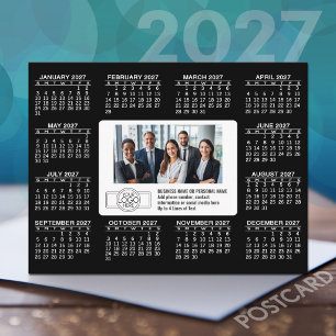 2027 Kalender mit Logo Kontaktinformationen Postkarte