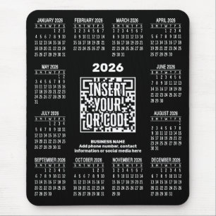 2027 Kalender mit QR-Code-Kontaktinformationen Sch Mousepad