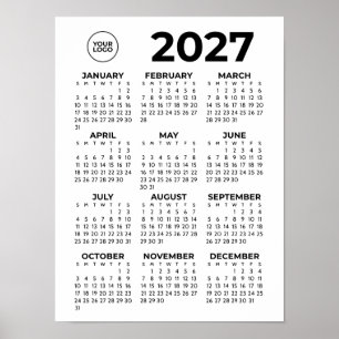 2027 Kalender Modern Business Corporate mit Logo Poster