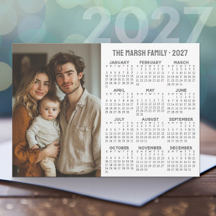 2027 Kalender - Modern Foto und Text Feiertagskarte