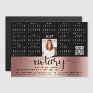 2027 Kalender Notar Kupfer Schwarz QR-Code Magnet