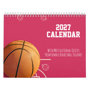 2027 Kalender Pink  Basketball Für Sie Teenager Mä