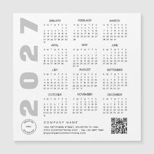 2027 Kalender QR-Code Firmenlogo Giveaway Magnetkarte