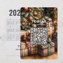2027 Kalender QR Code Weihnachtskarte