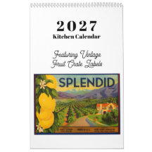 2027 Kalender Vintage Obstkisten Etiketten
