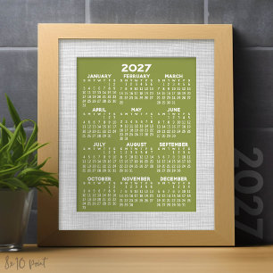2027 Kalender - Volljahresansicht vertikal - Sage Fotodruck