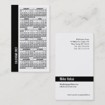 2027 Kalender Wallet-große Visitenkarte Weiß