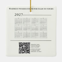 2027 Kalender Weihnachts-Cottage QR-Code Geschäft
