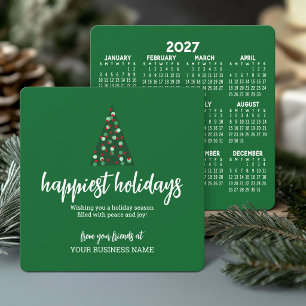 2027 Kalender Weihnachtsbaum Modernes Geschäft-Log Feiertagskarte