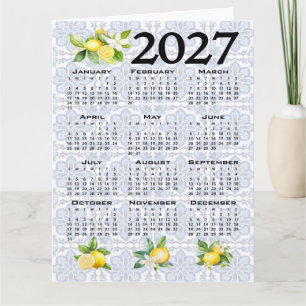 2027 Kalender Zitronen Italienische Mediterrane Fl Karte