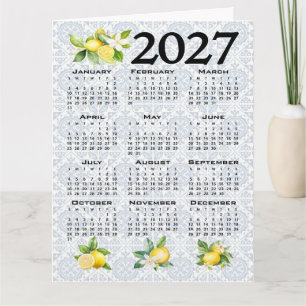 2027 Kalender Zitronen Italienische Mediterrane Fl Karte