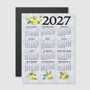 2027 Kalender Zitronen Italienische Mediterrane Fl Magneteinladung