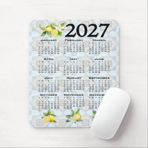 2027 Kalender Zitronen Italienische Mediterrane Fl Mousepad