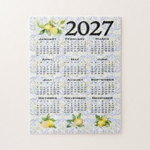 2027 Kalender Zitronen Italienische Mediterrane Fl Puzzle