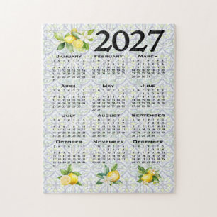 2027 Kalender Zitronen Italienische Mediterrane Fl Puzzle