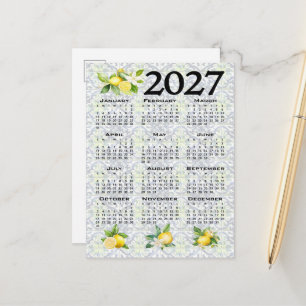 2027 Kalender Zitronen Italienische Mittelmeer Fli Postkarte