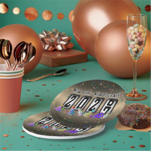 2027 Kilometerstand Silvesterparty Pappteller