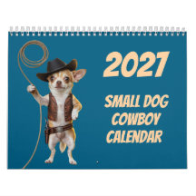 2027 Kleiner-Hund-Cowboy-Kalender