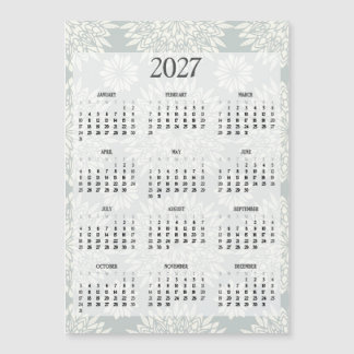 2027 Kühlschrank-Kalender floral  Magnetkarte