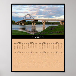 2027 Lake Champlain Bridge Wandkalender - Landscha Poster