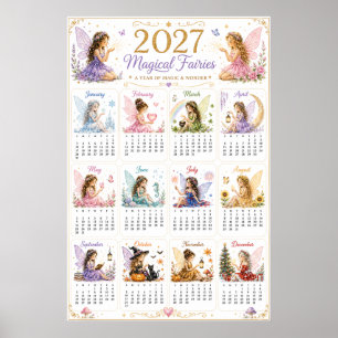 2027 Magische Feen Wandkalender Poster 