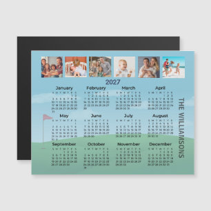 2027 Magnet-Fotokalender Golf-Thema Magnetkarte