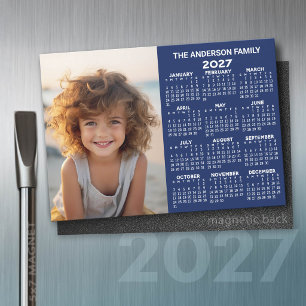 2027 Magnetischer Kalender - Foto-Jahresansicht Mo Magnetkarte