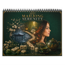 2027 Mahjong Serenity Vier Jahreszeiten Wandkalend