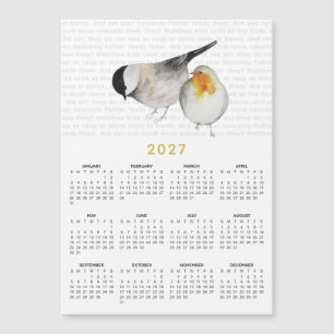 2027 Matthäus 6:26 Aquarell-Vögel-Kalender-Magnet Magnetkarte