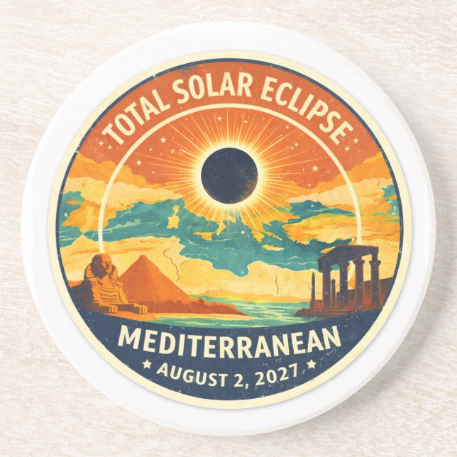 2027 Mediterranean Solar Eclipse Getränkeuntersetzer (Vorne)