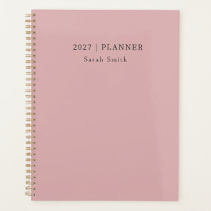 2027 Minimaler Planer Dusty Rose Blush Cover