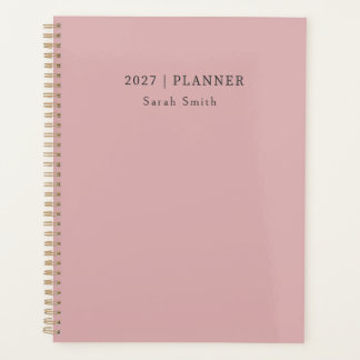 2027 Minimaler Planer Dusty Rose Blush Cover
