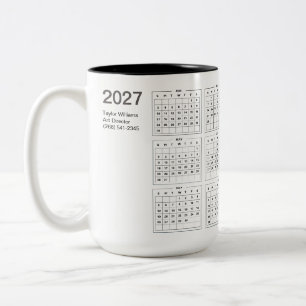 2027 minimalistisches Geschäft Corporate-Schreibti Zweifarbige Tasse