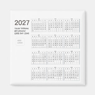 2027 Minimalistisches Geschäftslogo Corporate Magnet