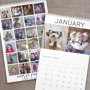 2027 Moderne Familie 24 Foto - Schwarz Weiß Minima Kalender