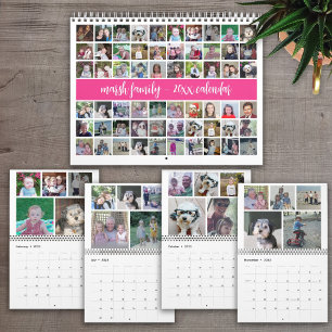 2027 Moderne Familie 60 Foto - Hot Pink Benutzerde Kalender