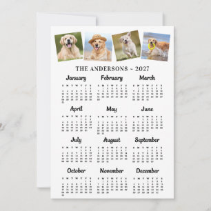 2027 Moderner Kalender für das ganze Jahr mit 12 M Feiertagskarte