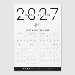 2027 Moderner Kalender Geschäft Logo Feiertagsmagn Magnetkarte