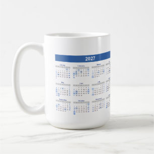 2027 Monats Kalender Doppelseitig Kaffeetasse