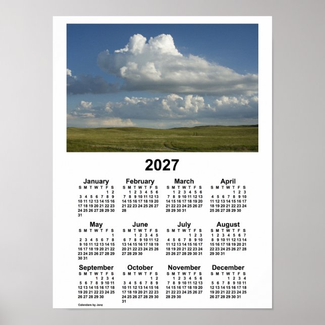 2027 Nebraska Sandhills Calendar von Janz Poster (Vorne)