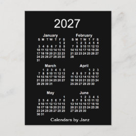 2027 Neon White 6 Month Mini Kalender von Janz Postkarte